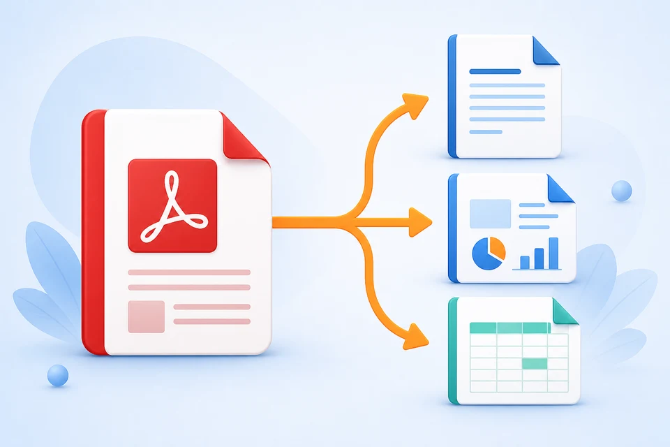PDF 转为可编辑 Office 文档的示意图
